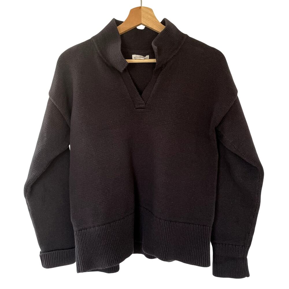 L.L.Bean Signature organic cotton gray collared pullover knit sweater men's M